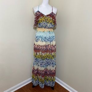 NWOT Bebe || woman’s chiffon floral maxi dress size XS